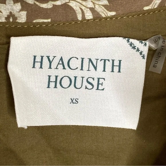 NEW Tuckernuck Russell Mini Dress Women’s XS Printed Moss Green Hyacinth House - Picture 4 of 11